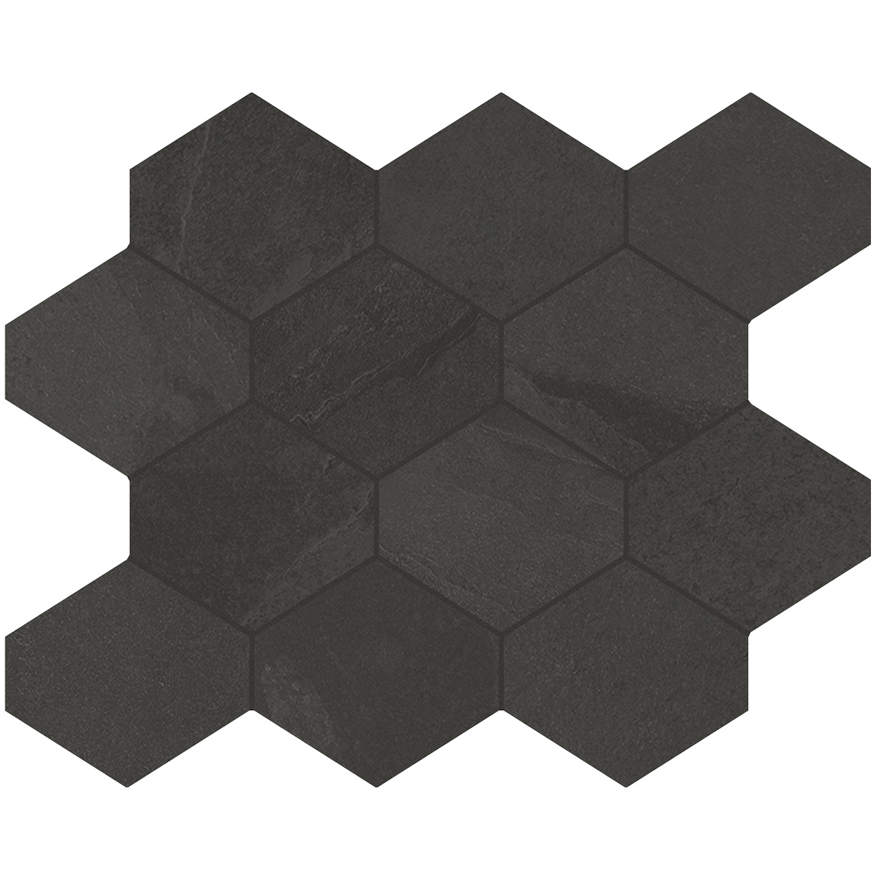 Unicom Starker Brazilian Slate Rail Black Hexagon 25x34cm